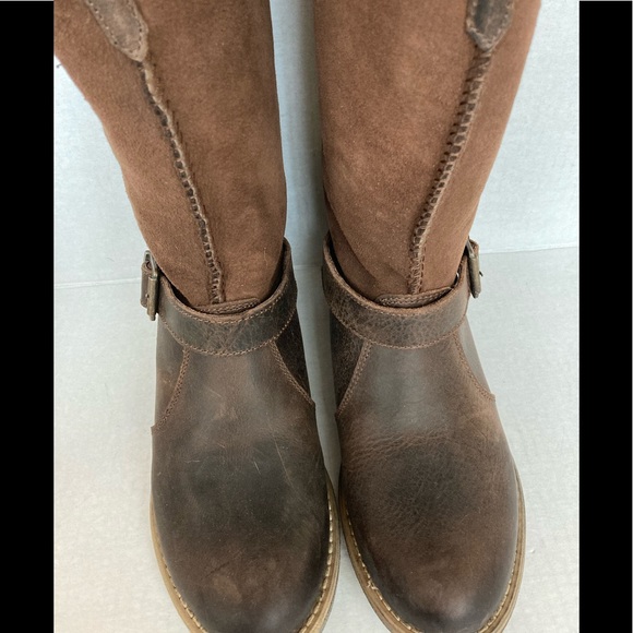 Brown Leather boots boho rustic boots shearling lined boots antiqued leather - Picture 7 of 12